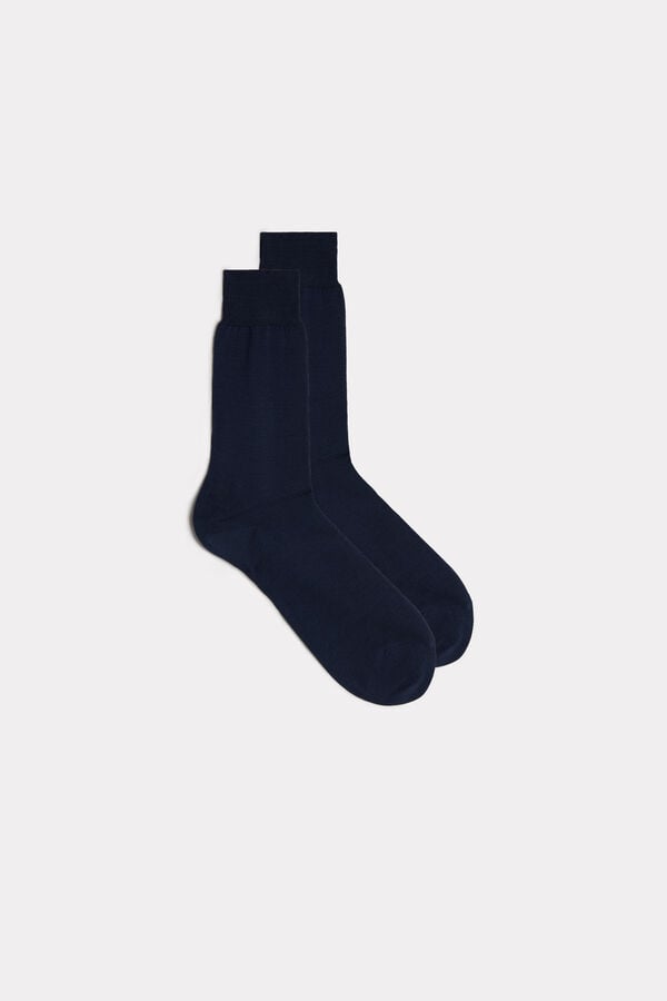 Intimssimi Short Sateen Egyptian Cotton Socks Blue | MILFT11872