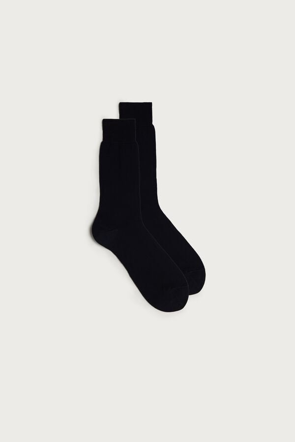 Intimssimi Short Sateen Egyptian Cotton Socks Blue | SILNY64980