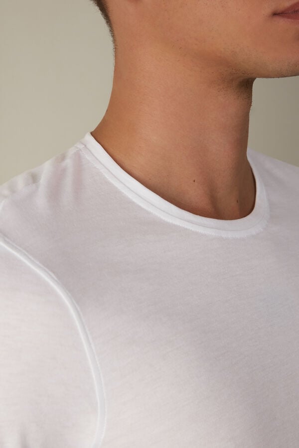 Intimssimi Short-Sleeve Crew-Neck T-Shirt in Extra-Fine Supima® Cotton White | EILVG83629