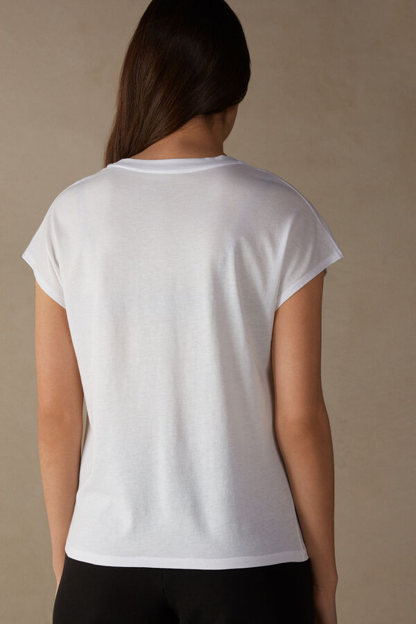 Intimssimi Short Sleeve Crew Neck Top in Supima® Ultrafresh cotton White | LILTR40354