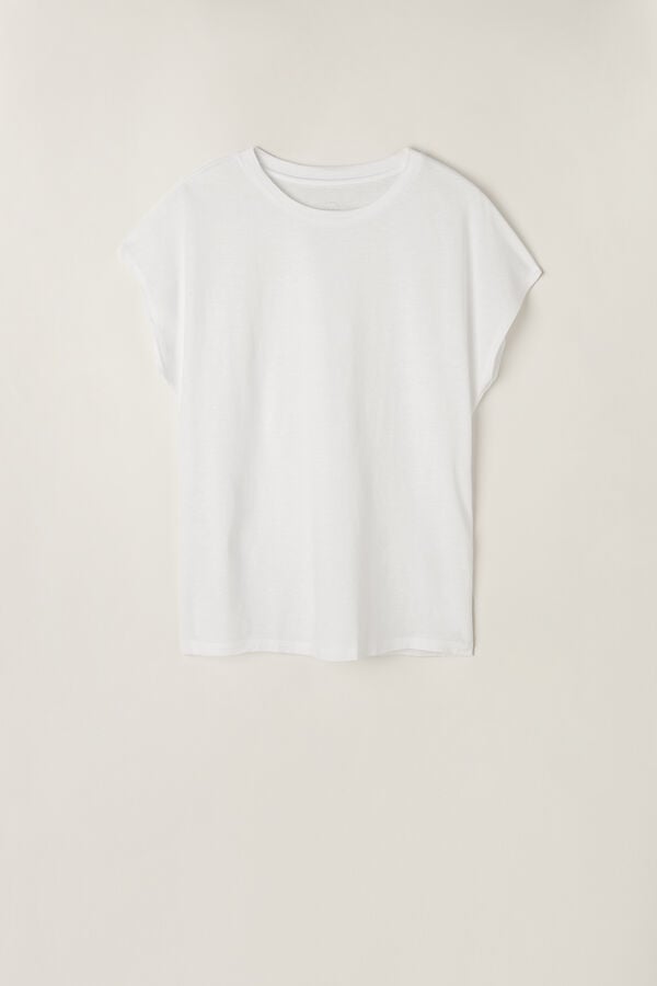 Intimssimi Short Sleeve Crew Neck Top in Supima® Ultrafresh cotton White | LILTR40354