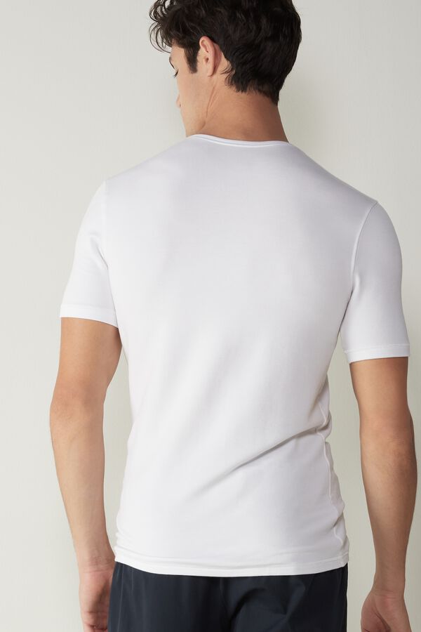 Intimssimi Short-Sleeve Modal-Cashmere Top White | PILQX65247