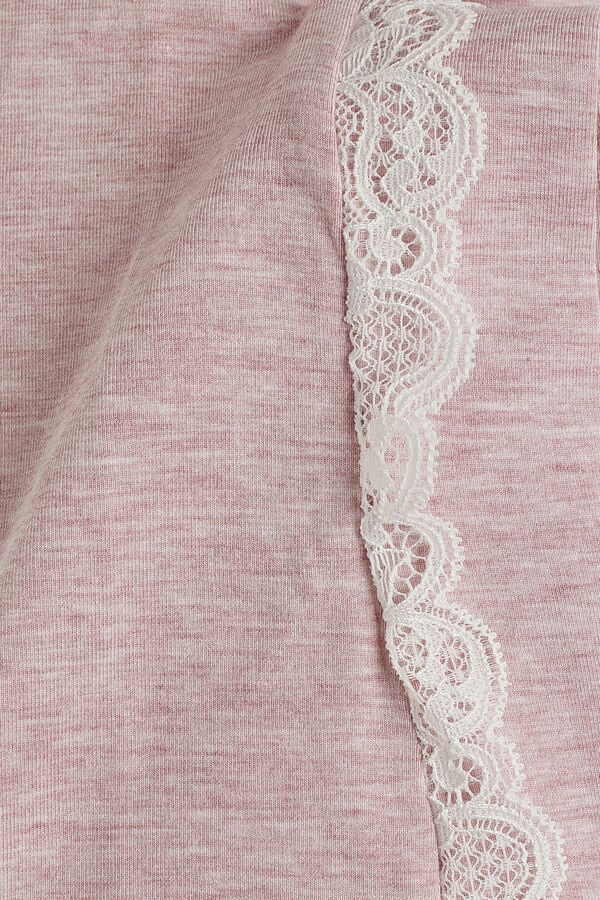 Intimssimi Short-Sleeve Modal Top with Lace Detail Pale Pink | LILSX12495