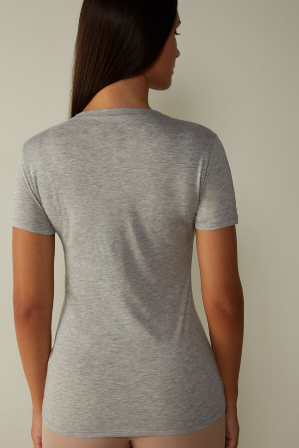 Intimssimi Short-Sleeve T-shirt in Ultrafresh Supima® Cotton Grey | ILICD96844