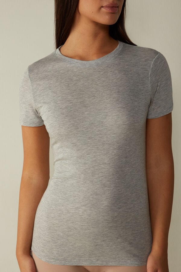 Intimssimi Short-Sleeve T-shirt in Ultrafresh Supima® Cotton Grey | ILICD96844