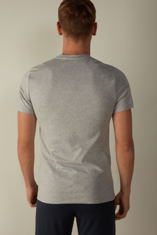 Intimssimi Short-Sleeved Supima® Cotton Shirt Grey | FILHY67731