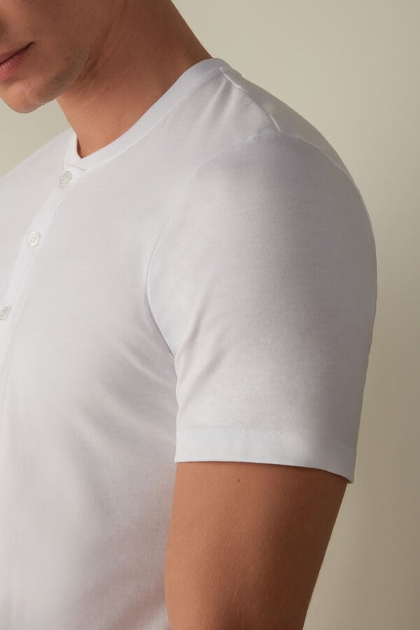 Intimssimi Short-Sleeved Supima® Cotton Shirt White | GILEC17800