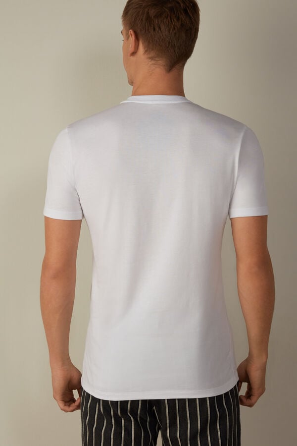 Intimssimi Short-Sleeved Supima® Cotton Shirt White | GILEC17800