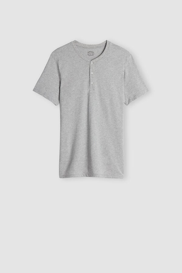 Intimssimi Short-Sleeved Supima® Cotton Shirt Grey | YILGT29765