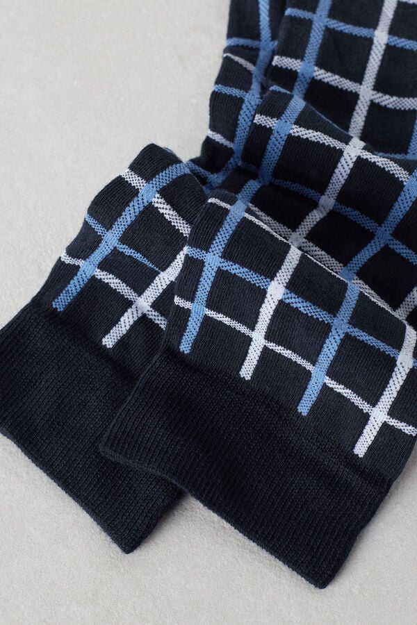 Intimssimi Short Socks in Patterned Cotton Blue | ZILNQ76650