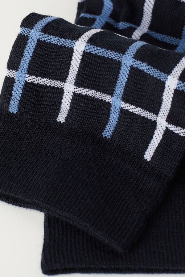 Intimssimi Short Socks in Patterned Cotton Blue | ZILNQ76650