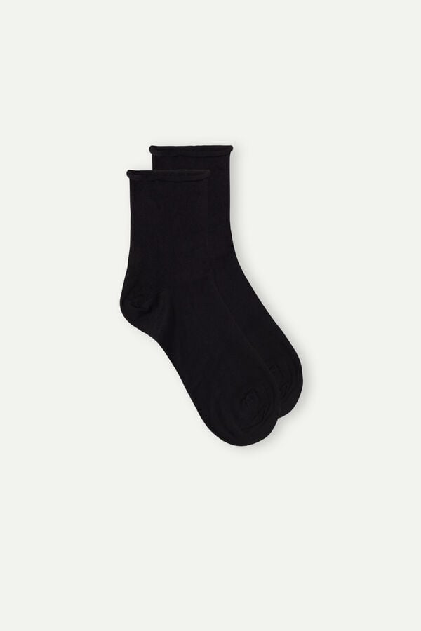 Intimssimi Short Socks in Stretch Supima® Cotton Black | ILNZX55264