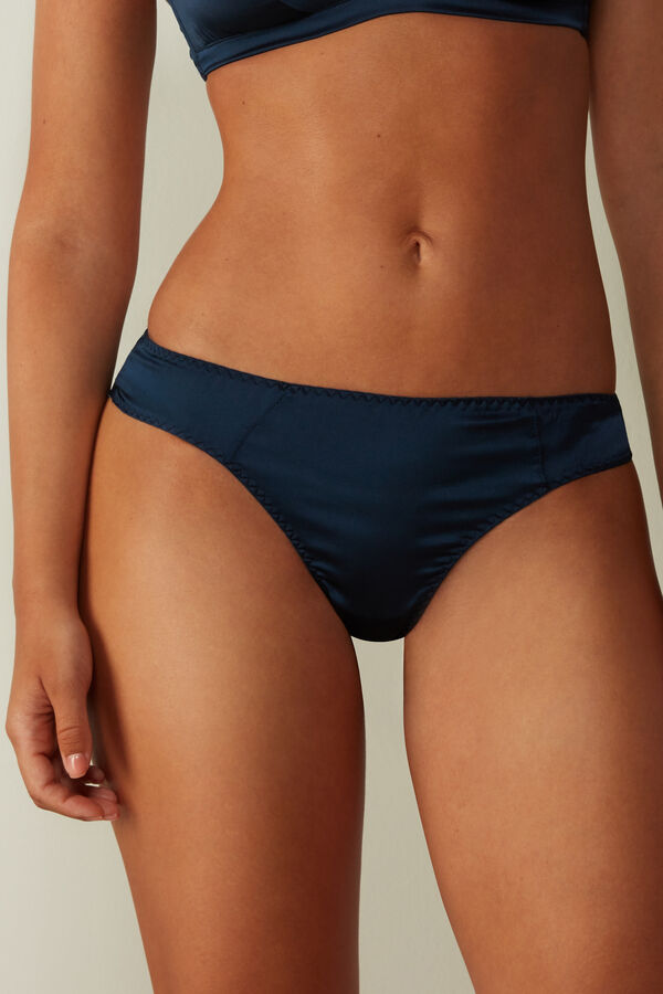 Intimssimi Silk Cheeky Briefs Blue | ILIIZ20433