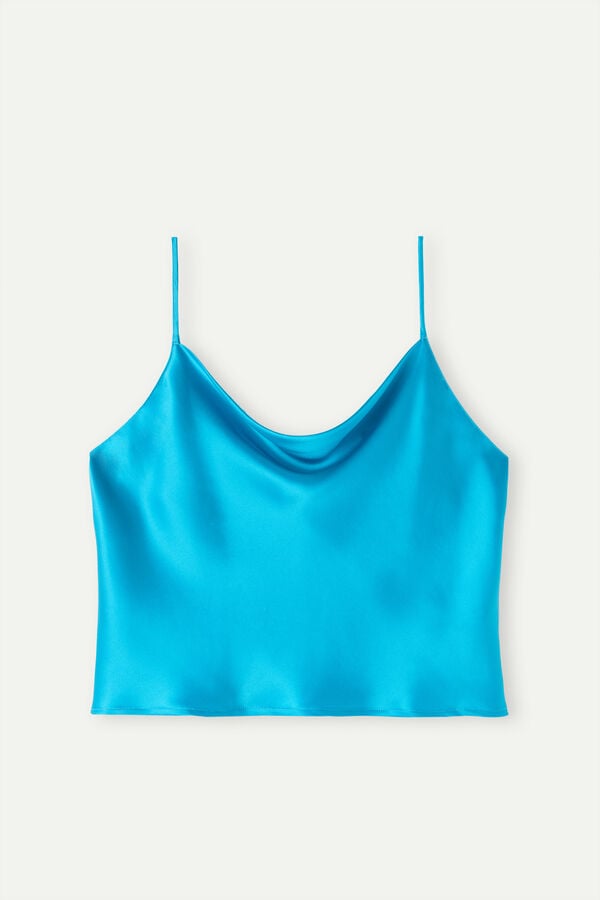 Intimssimi Silk Crop Camisole Blue | ILZPD14566