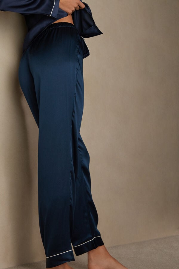 Intimssimi Silk Satin Pajama Pants Blue | XILBH58750