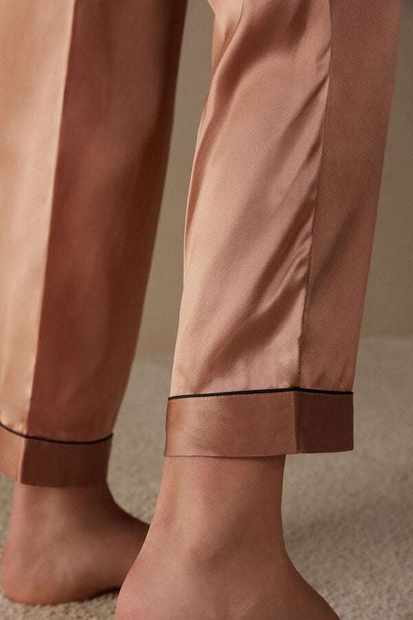 Intimssimi Silk Satin Pajama Pants Natural | YILVQ17889