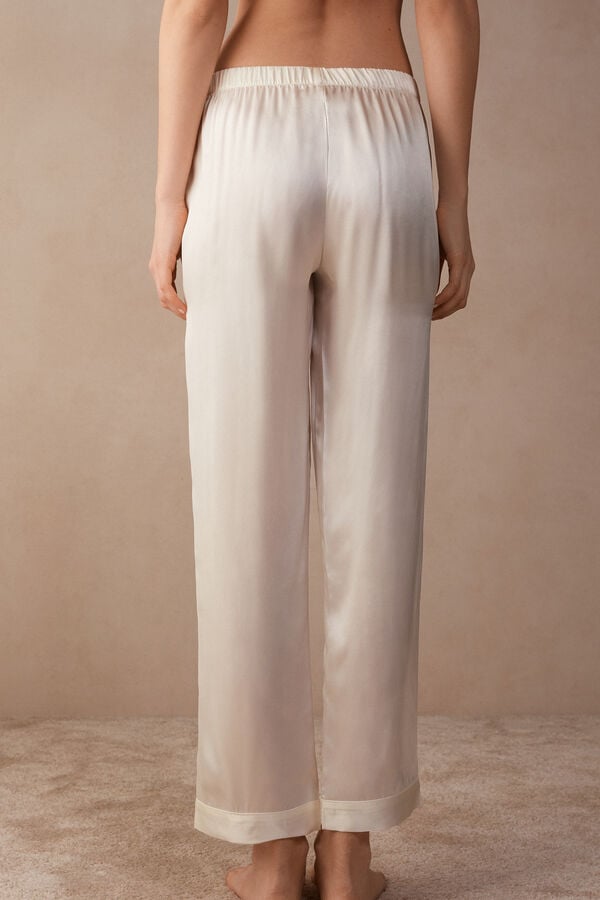 Intimssimi Silk Satin Pajama Pants White | ILQCS16954