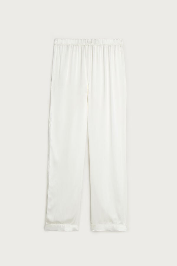 Intimssimi Silk Satin Pajama Pants White | ILQCS16954