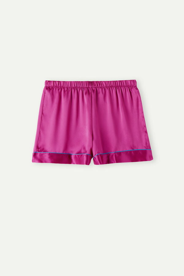 Intimssimi Silk Shorts with Contrast Trim Pink | GILEC71217