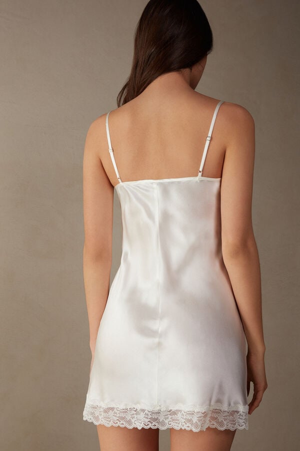 Intimssimi Silk Slip with Lace Insert Detail White | ILXBR35523