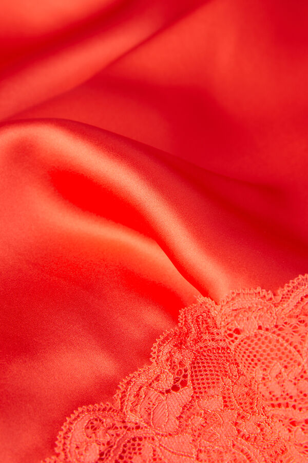 Intimssimi Silk Slip with Lace Insert Detail Orange | LILTR52291