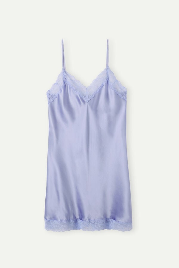 Intimssimi Silk Slip with Lace Insert Detail Violet | ZILNQ77261