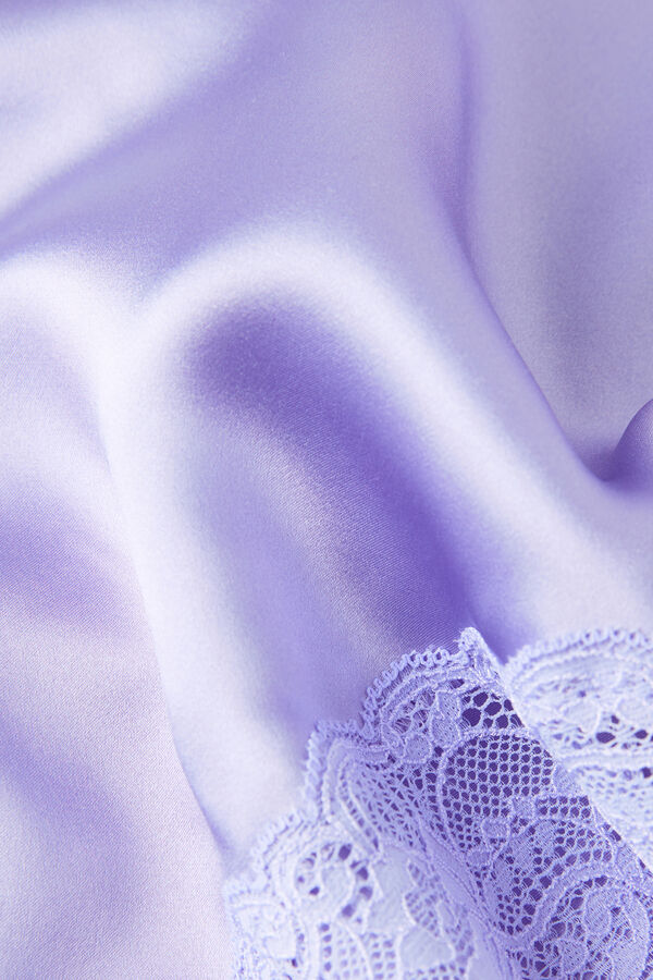 Intimssimi Silk Slip with Lace Insert Detail Violet | ZILNQ77261