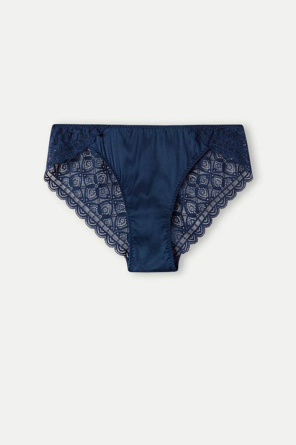 Intimssimi Silk and Lace Briefs Blue | GILUC98237