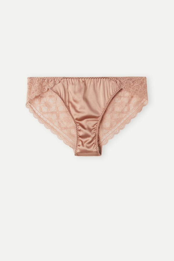 Intimssimi Silk and Lace Briefs Natural | ILZDE30628