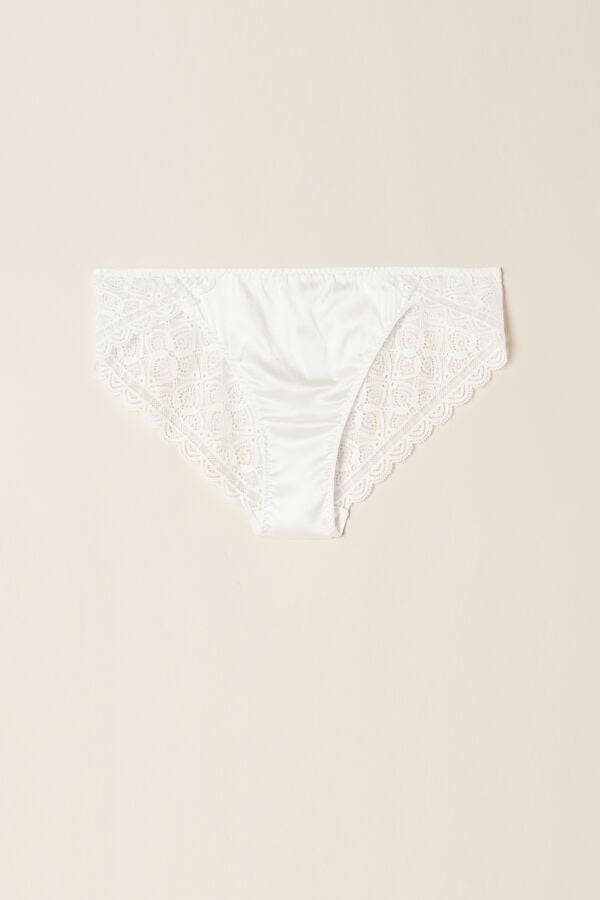 Intimssimi Silk and Lace Briefs White | SILVO12216