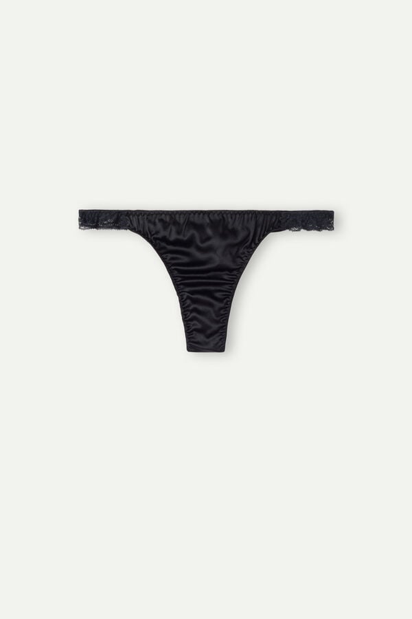 Intimssimi Silk and Lace G-String Black | ILNEJ21850