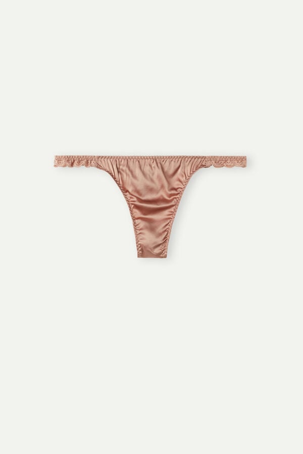 Intimssimi Silk and Lace G-String Natural | LILSX25102