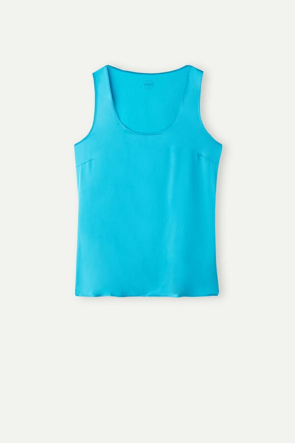 Intimssimi Silk and Modal Tank Top Blue | ILXMI15346