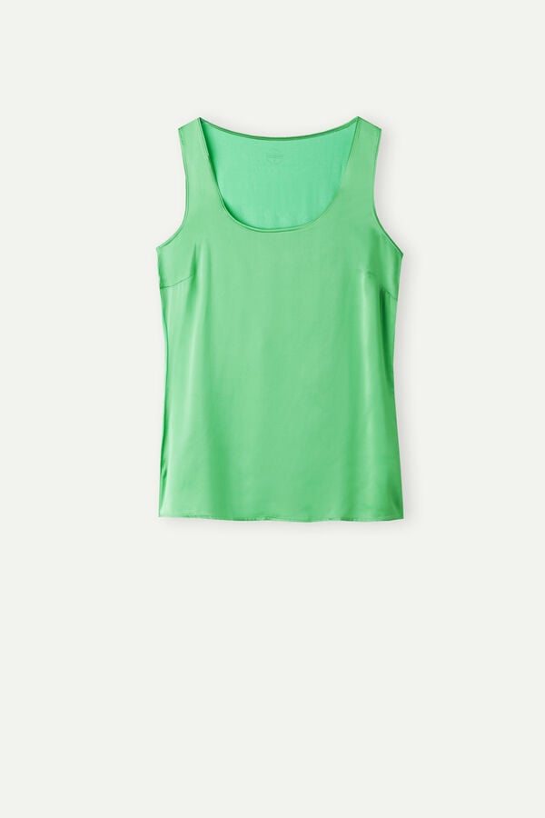 Intimssimi Silk and Modal Tank Top Green | ILCIF29097