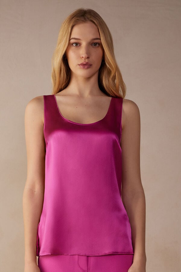 Intimssimi Silk and Modal Tank Top Pink | ILNEJ88710