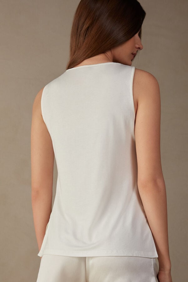 Intimssimi Silk and Modal Tank Top White | ILCIF28904