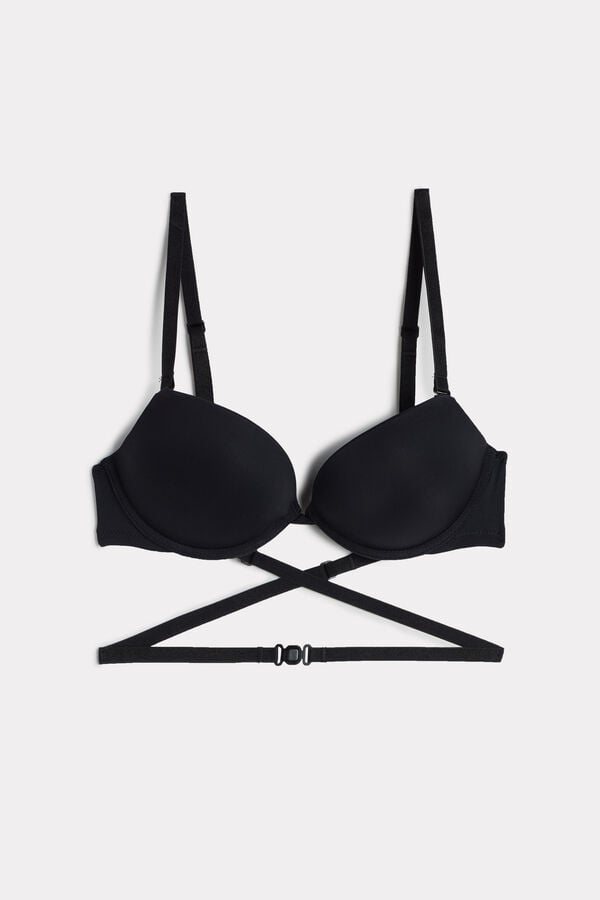 Intimssimi Silvia Multifunction Push-up Bra in Microfiber Black | ILJBT52500