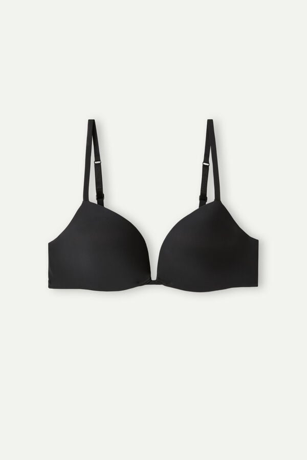 Intimssimi Silvia Push-up Bra in Ultralight Microfiber Black | ILQCS14473