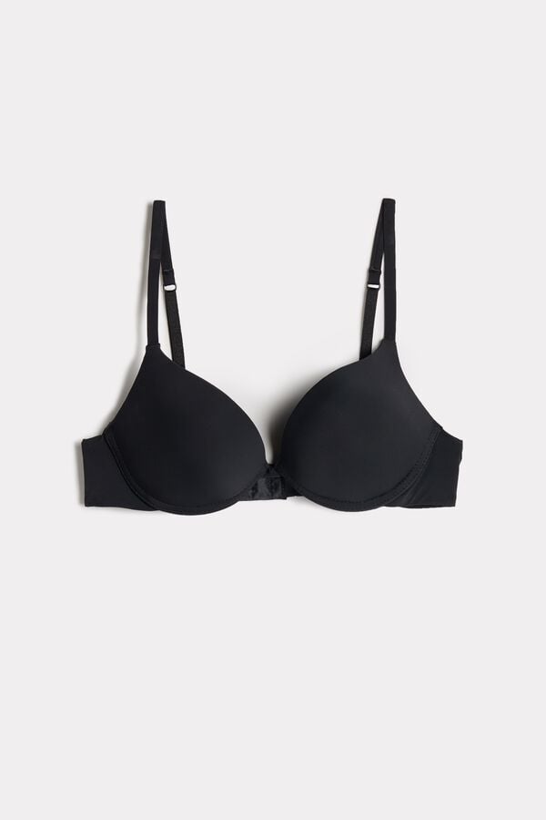 Intimssimi Simona Microfiber Super Push-Up Bra Black | GILUC75104