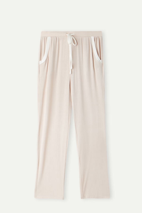 Intimssimi Simple Elegance Full Length Pants in Modal Pale Pink | UILND97067