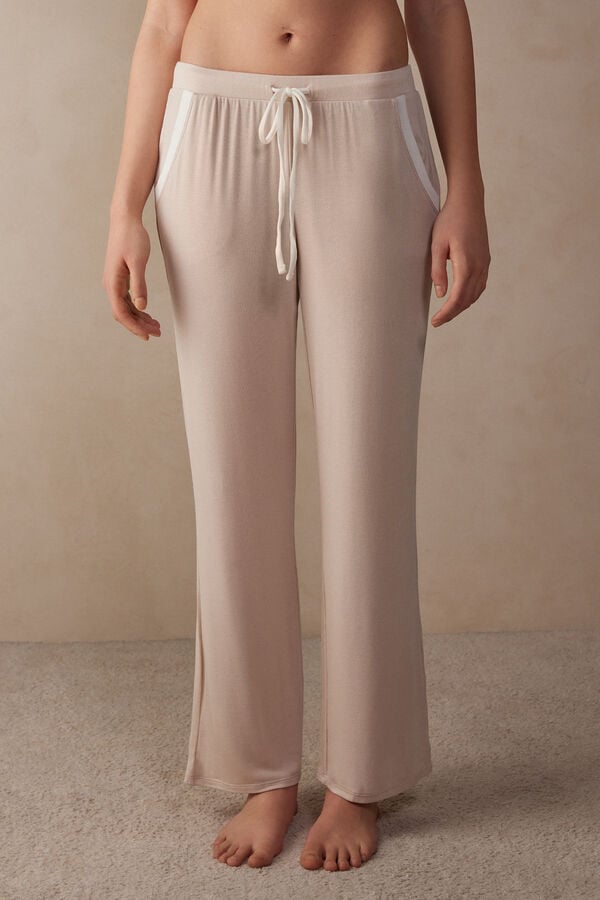 Intimssimi Simple Elegance Full Length Pants in Modal Pale Pink | UILND97067