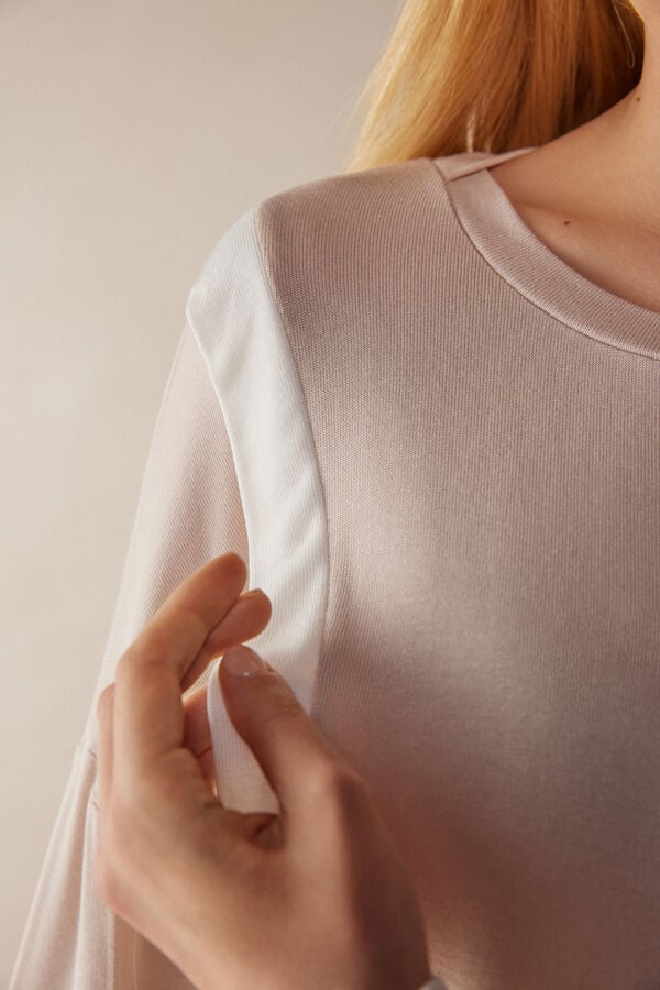 Intimssimi Simple Elegance Long Sleeve Top in Modal Pale Pink | PILER45168