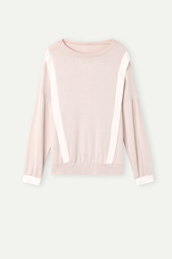 Intimssimi Simple Elegance Long Sleeve Top in Modal Pale Pink | PILER45168