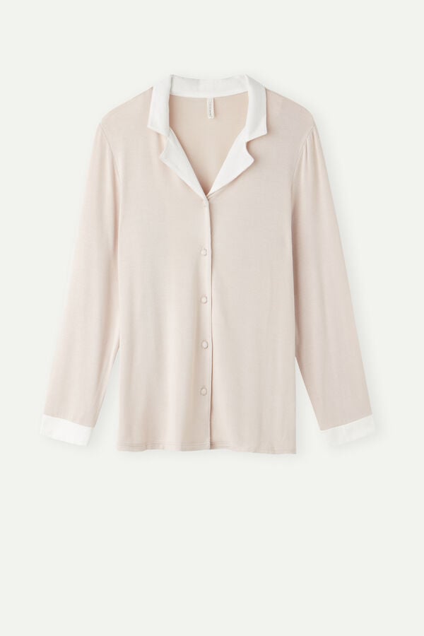 Intimssimi Simple Elegance Open Front Cardigan in Modal Pale Pink | ILZPD99582