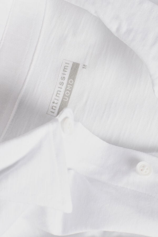 Intimssimi Slub Cotton Long Sleeve Shirt White | YILVQ71242