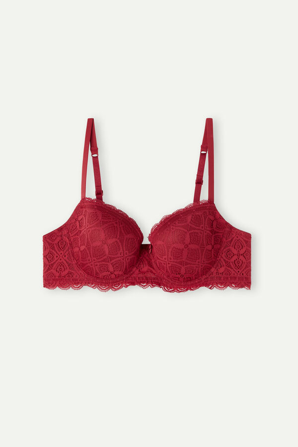 Intimssimi Sofia Balconette Bra in Lace Red | QILUV46085