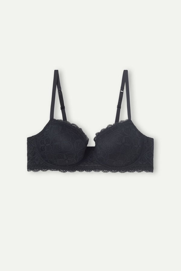 Intimssimi Sofia Balconette Bra in Lace Black | ZILMJ98306