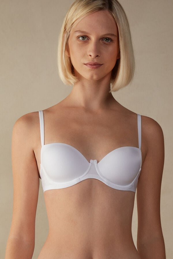 Intimssimi Sofia Balconette Bra in Ultralight Microfiber White | DILVO63878