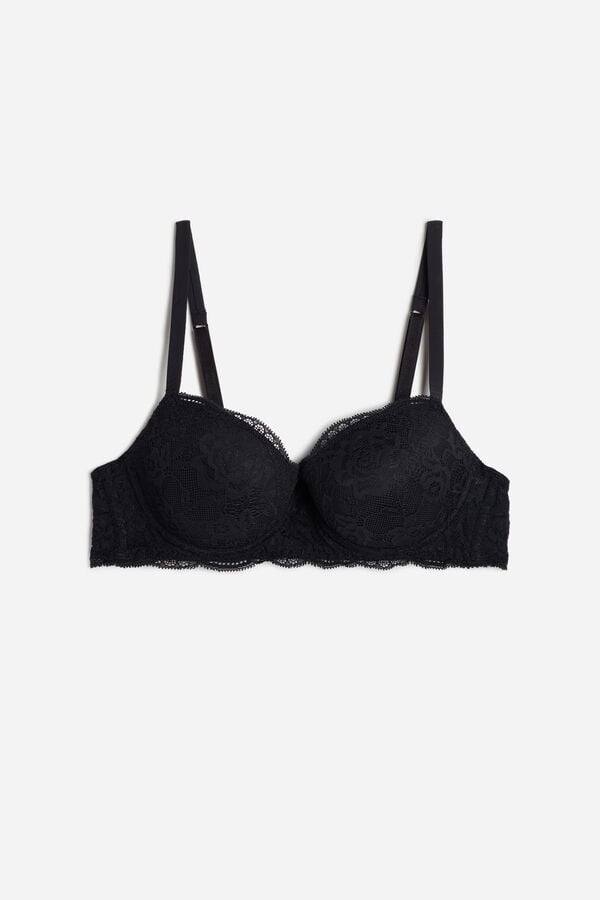 Intimssimi Sofia Lace Balconette Bra Black | ILJZR23386