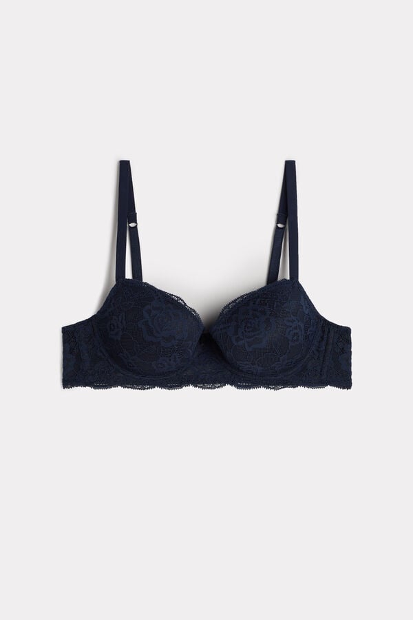 Intimssimi Sofia Lace Balconette Bra Blue | ILQAV56863